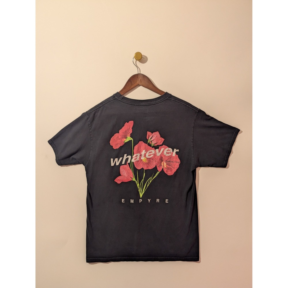 Empyre Graphic Tee Mens Medium Black Excellent Whatever Floral Skater Streetwear
